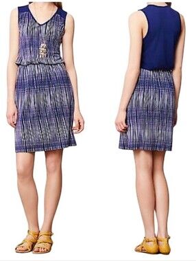 Deletta Anthropologie Janie Dress | Abstract Print Jersey Knit Dress - Size S